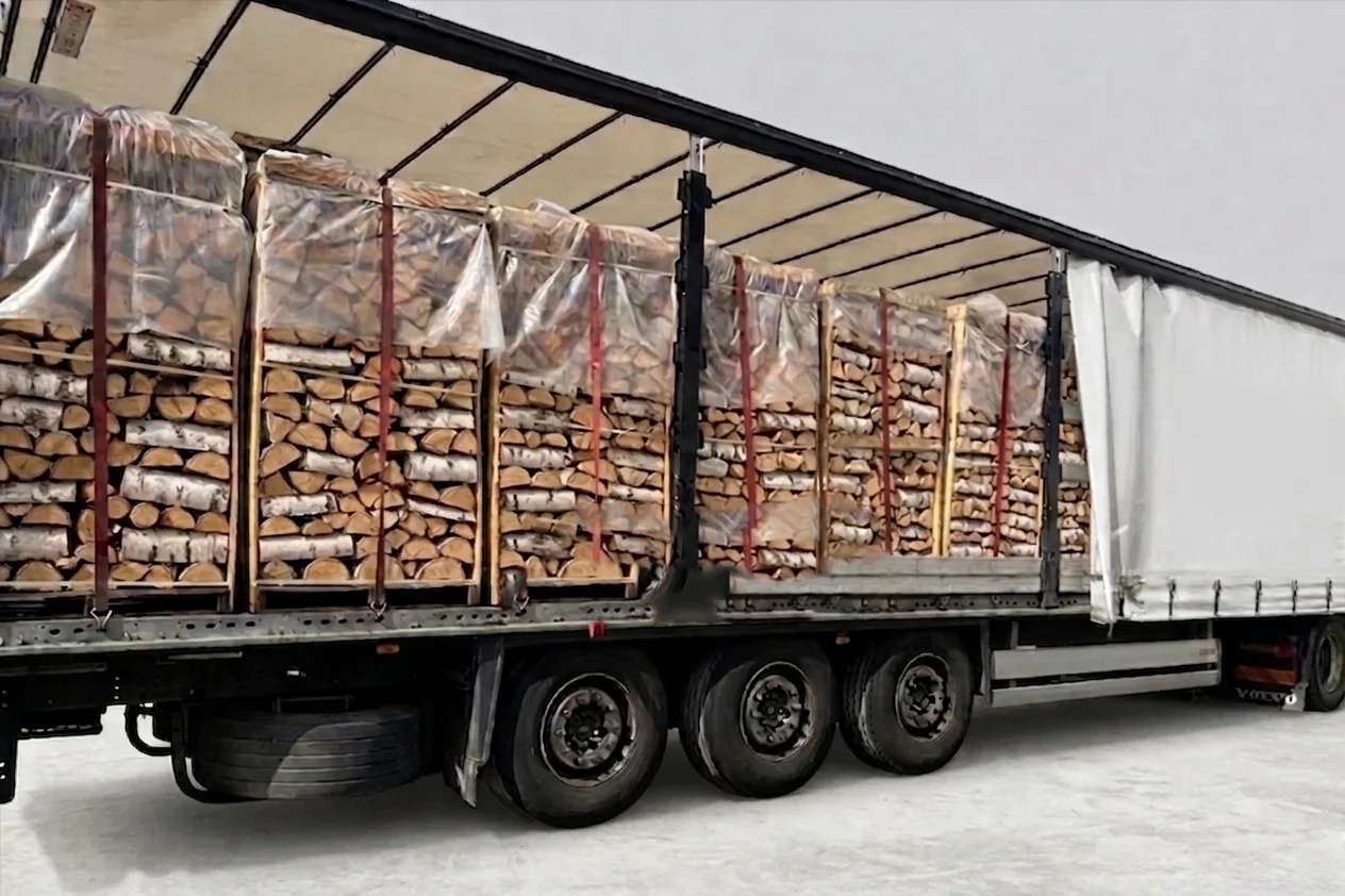 Carico camion di legna da ardere – Faggio – 30/33 cm – essiccata in cella – Pallet da 2 steri