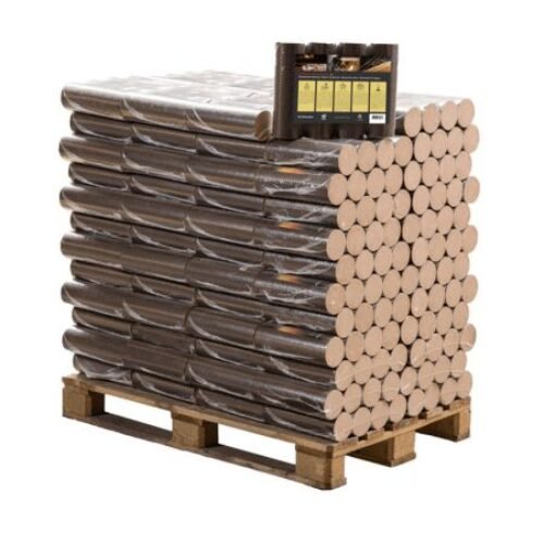 Pallet di bricchetti rotondi di faggio 96 confezioni x 10 kg (960 kg)