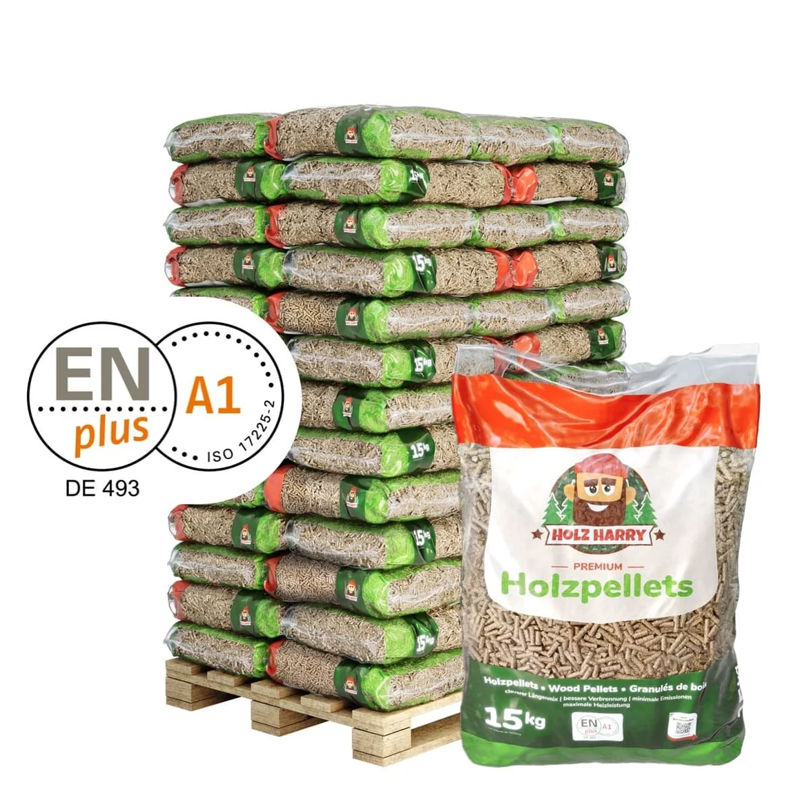 Pellet di legno Holz Harry Premium ENplus A1 975 kg senza additivi